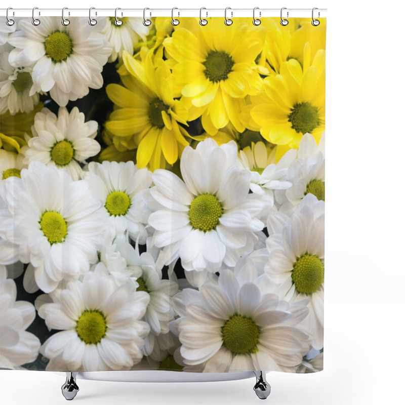 Personality  Bouquet Of White And Yellow Chrysanthemum  Shower Curtains