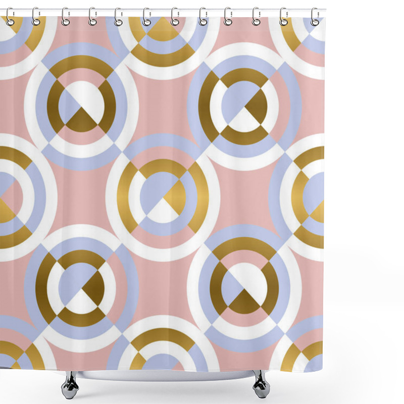 Personality  Circular Geometric Shapes Seamless Pattern Shower Curtains