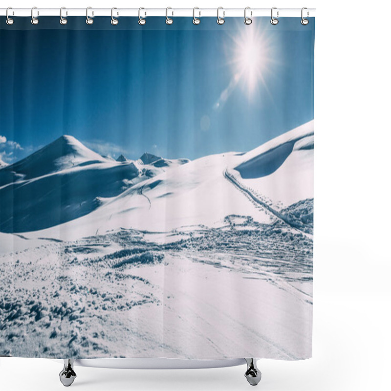 Personality  Beautiful Snow-covered Winter Mountains At Sunny Day, Mayrhofen Ski Area, Austria  Shower Curtains