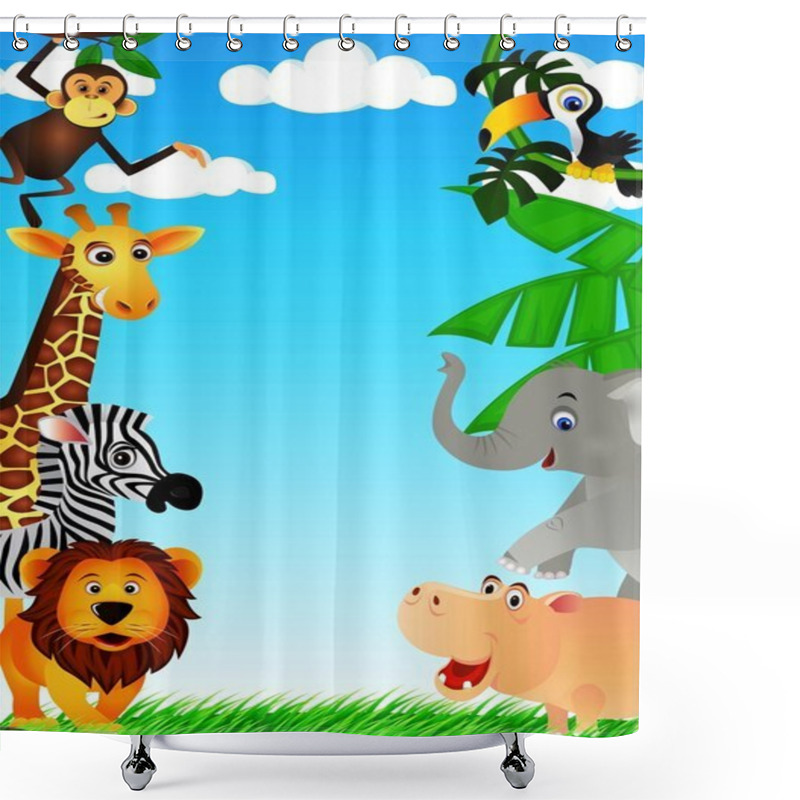 Personality  Funny Animal Cartoon Shower Curtains