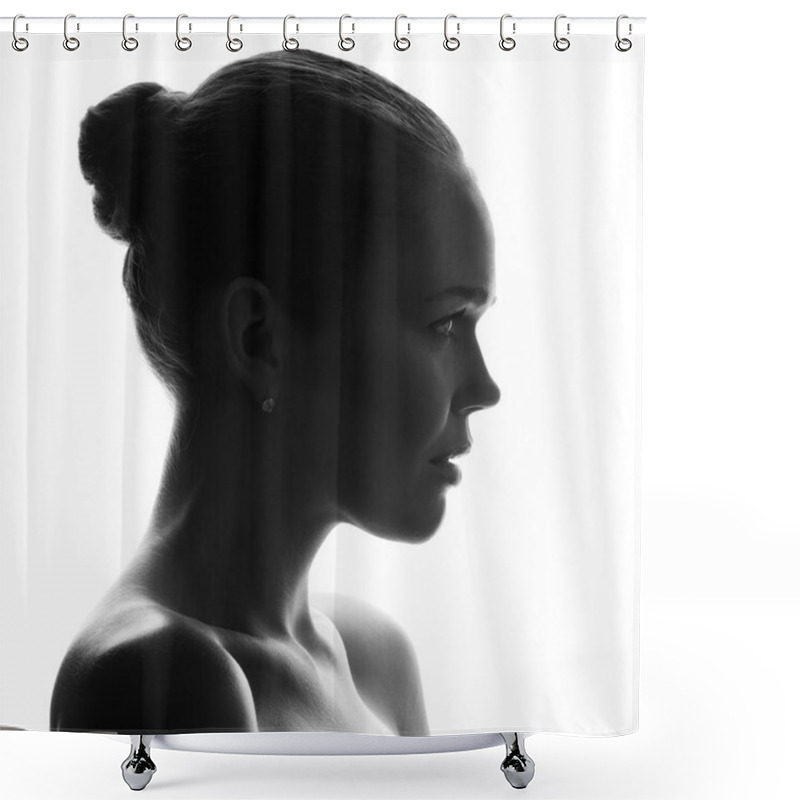 Personality  Silhouette Of Pretty Woman Shower Curtains