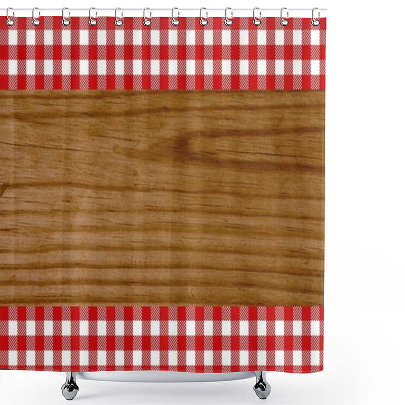 Personality  Wooden Background Tablecloth Red White Shower Curtains