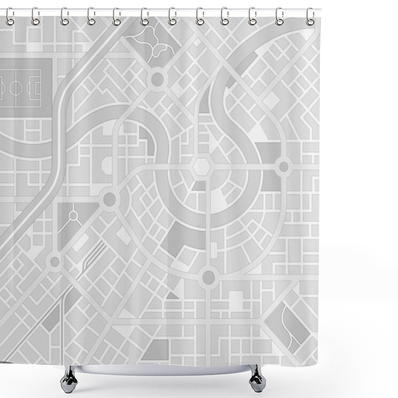 Personality  Vector Greyscale City Map Pattern Shower Curtains