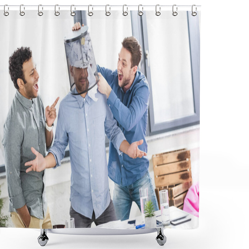 Personality  Business Team Having Fun In Office Shower Curtains