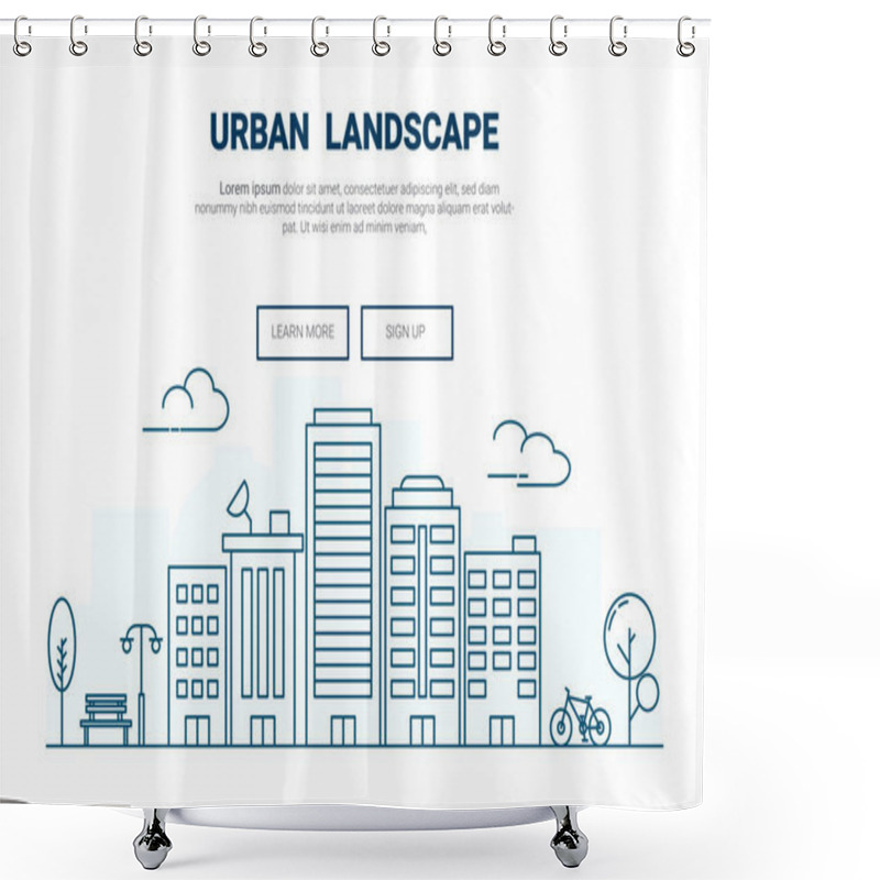 Personality  Landscape Building On City Concept. Shower Curtains