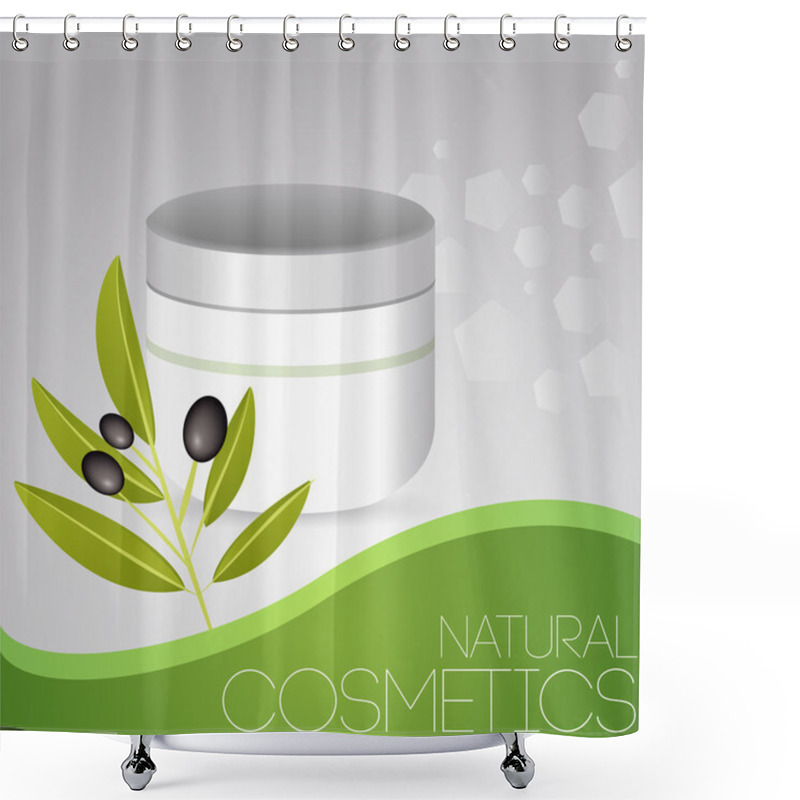 Personality  Cosmetic Cream With Olives. Shower Curtains