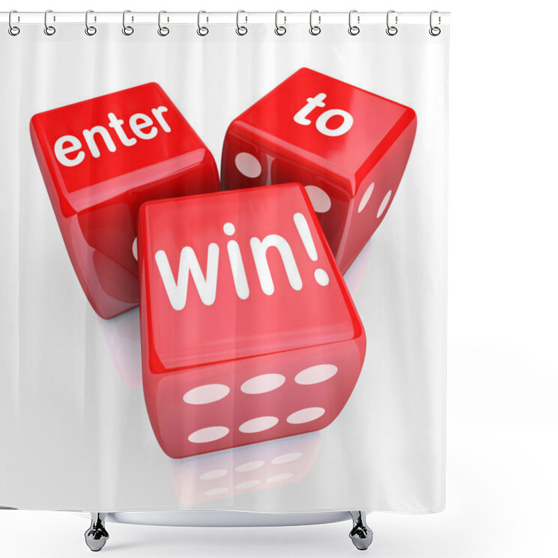 Personality  Enter To Win 3 Red Dice Contest Winning Entry Shower Curtains