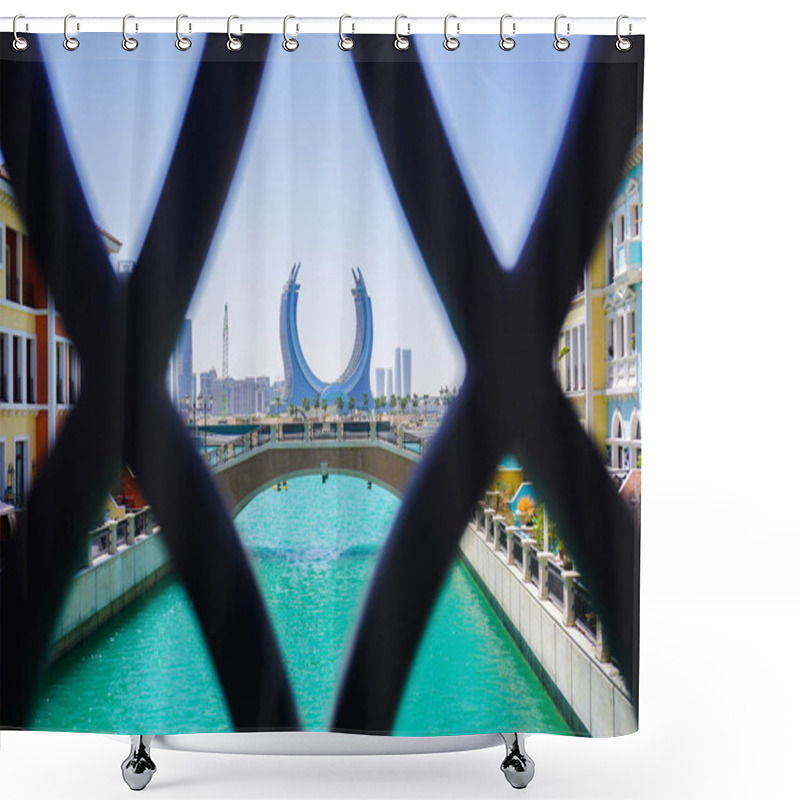 Personality  Porto Arabia In Pearl Overlooking The Fairmont Luxury Resort In Doha, Qatar Shower Curtains