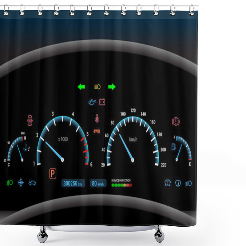 Personality  Car Dashboard Background Shower Curtains