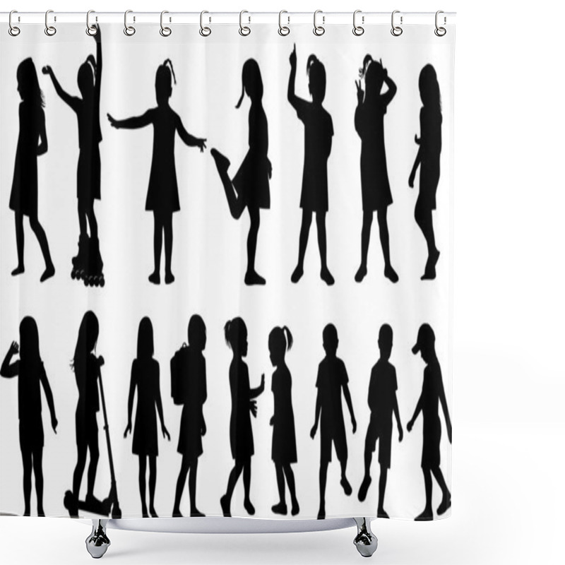 Personality  Childrens Silhouettes Shower Curtains