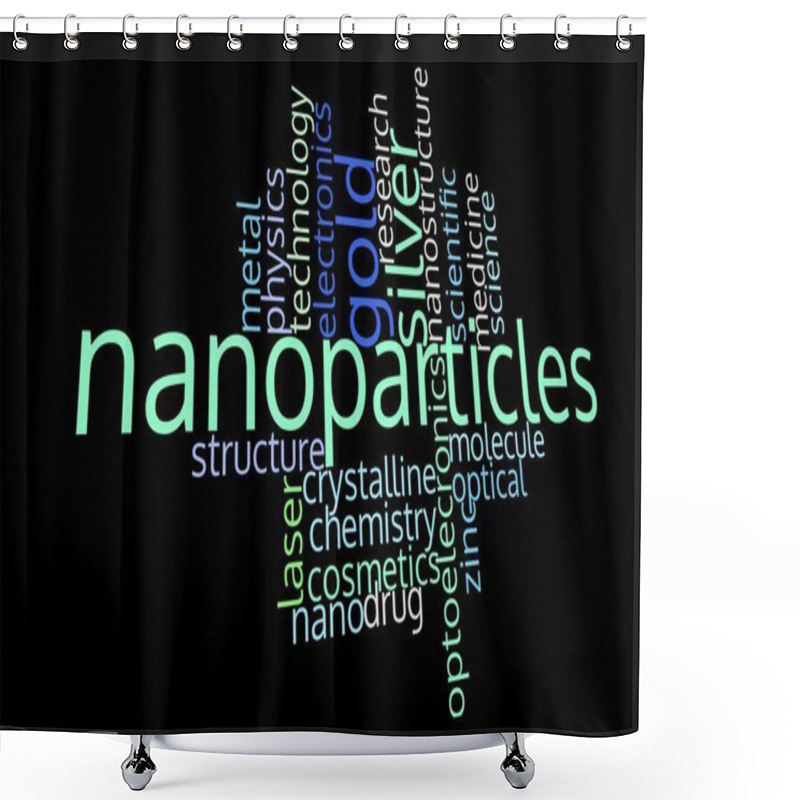 Personality  Nanoparticles, Nanotechnology, Word Cloud Shower Curtains