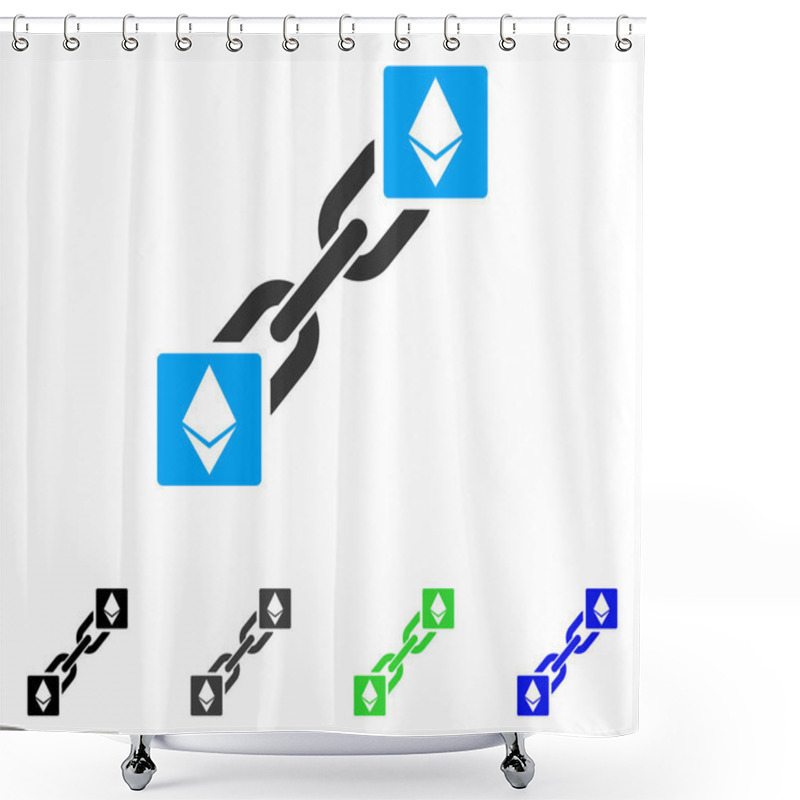 Personality  Ethereum Blockchain Flat Icon Shower Curtains