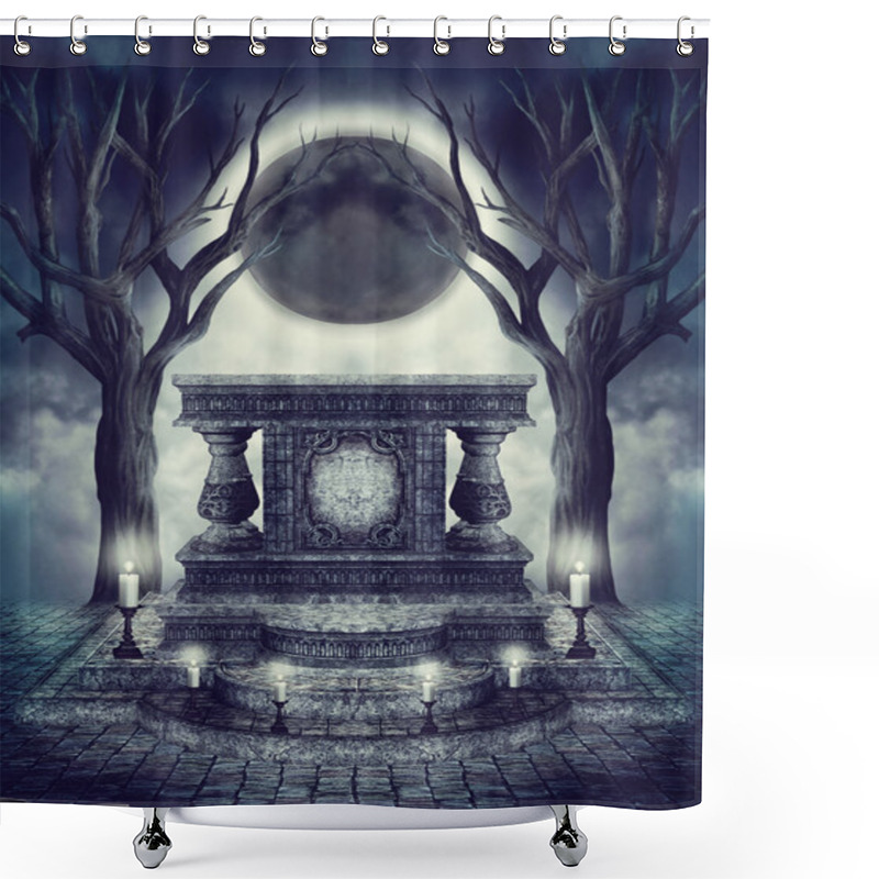 Personality  Dark Altar And Moon Eclipse Shower Curtains