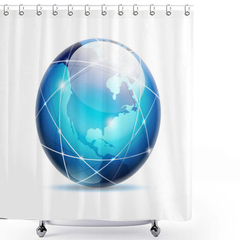 Personality  Globe Icon Shower Curtains