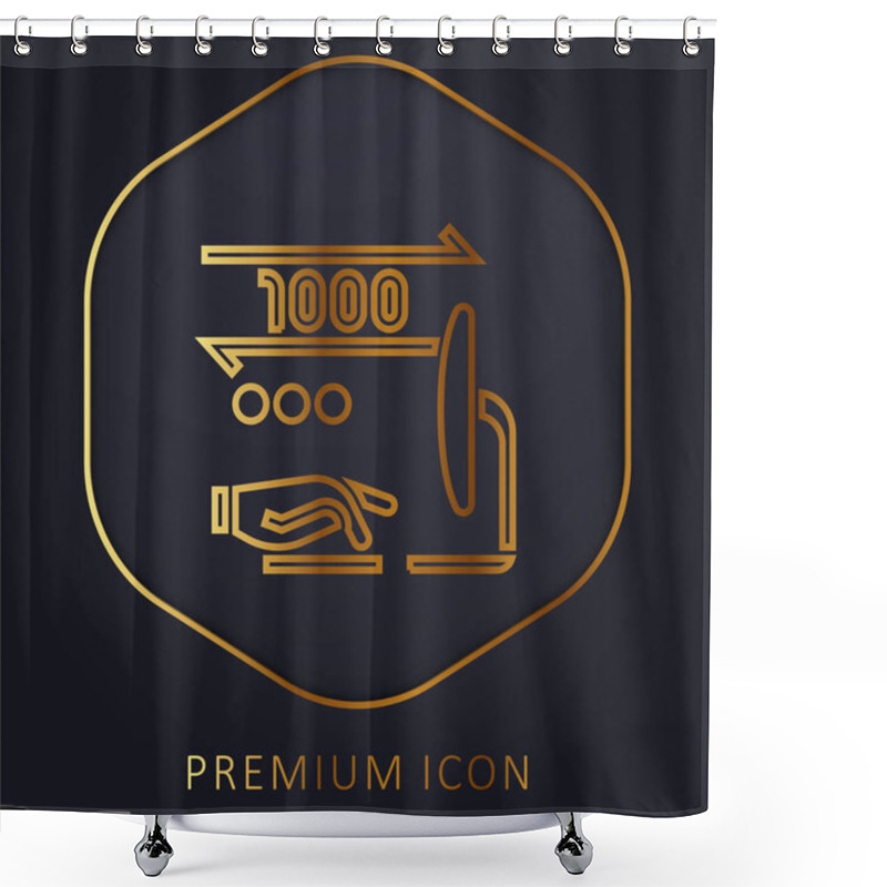 Personality  Binary Golden Line Premium Logo Or Icon Shower Curtains