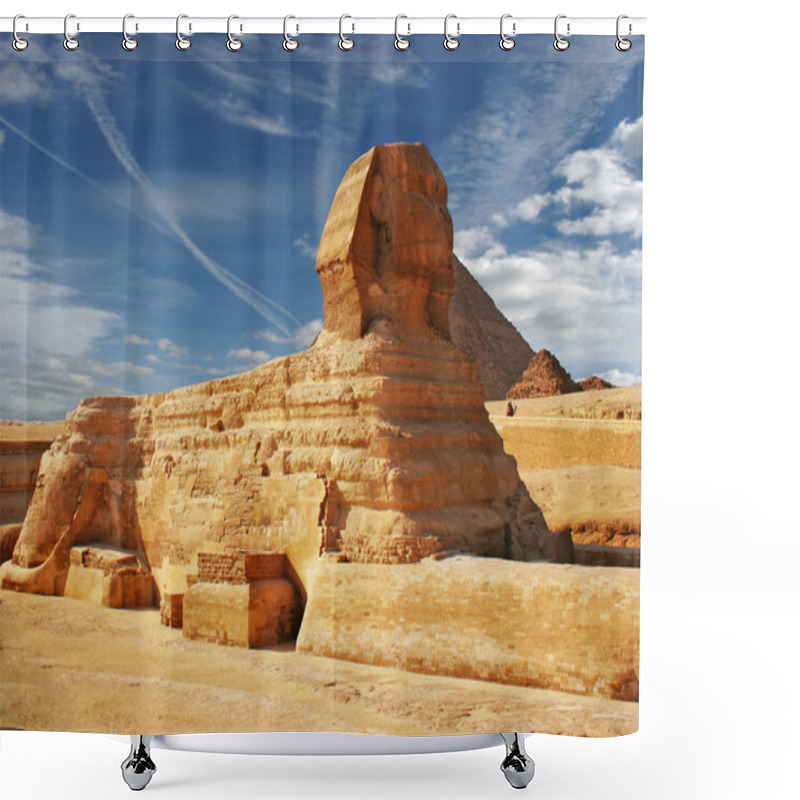 Personality  The Sphinx And Pyramid Shower Curtains