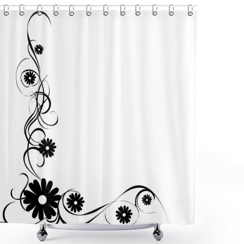 Personality  Daisy Black And White Shower Curtains