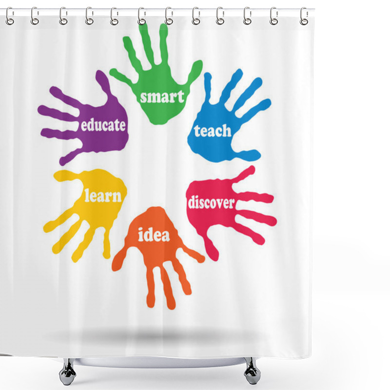 Personality  Hands Prints Word Cloud Text Shower Curtains