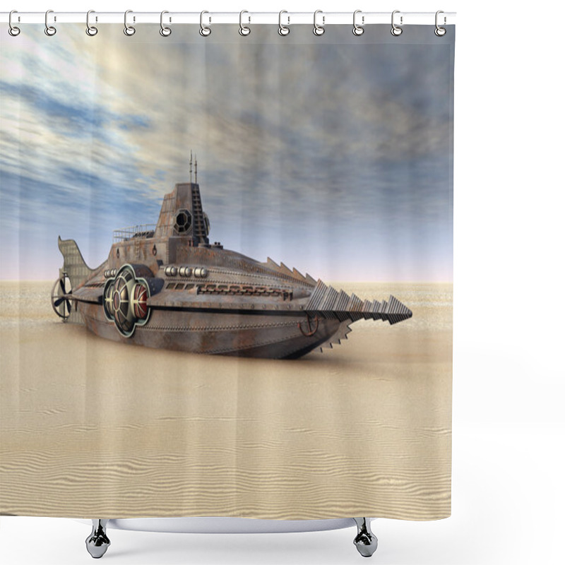 Personality  Fantasy Submarine On Dry Shower Curtains