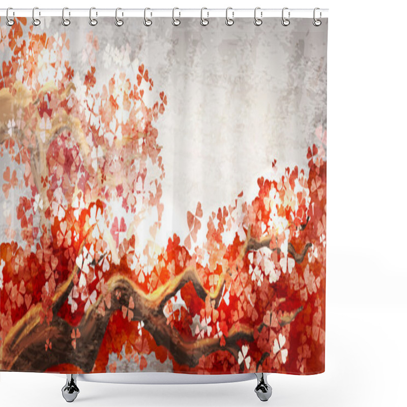 Personality  Sakura Branch Blooming Shower Curtains