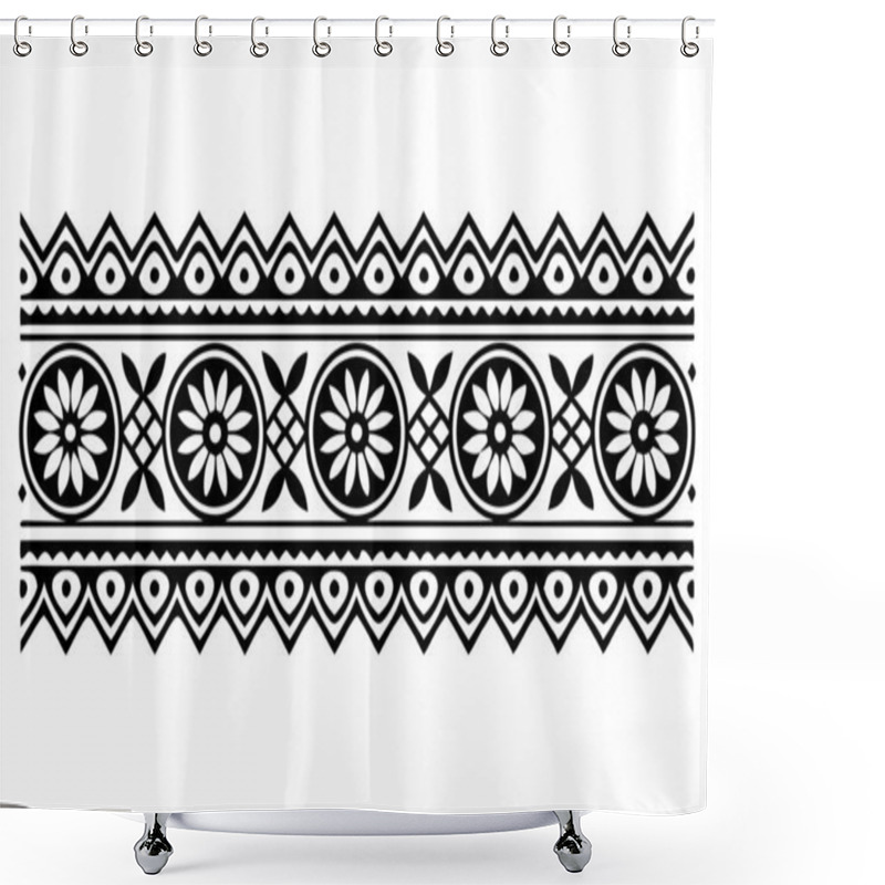 Personality  Hand Drawn Border Ethnic For Fabric Patterns Vector Illustration Shower Curtains