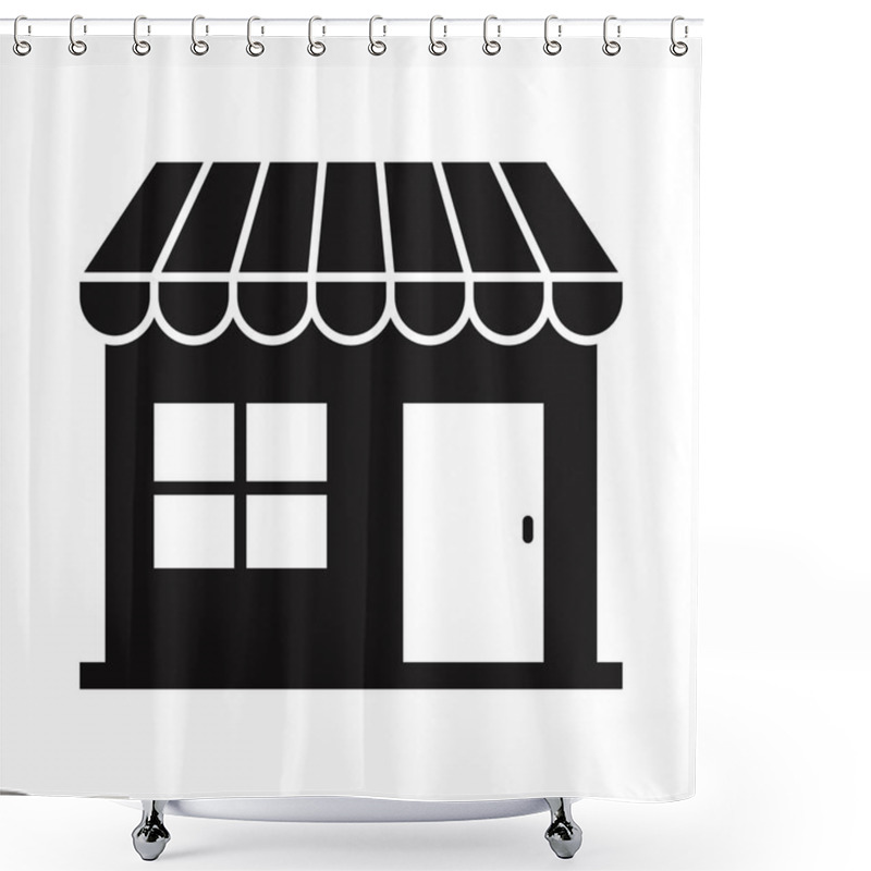 Personality  Shop Location Glyph Vector Icon Which Can Easily Modify Or Edit Shower Curtains