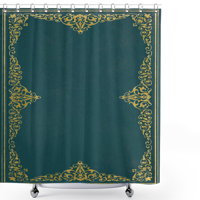 Personality  Dark Green Leather Cover  Shower Curtains