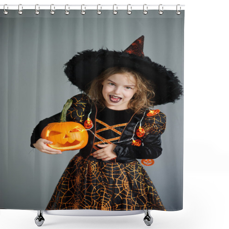 Personality  Halloween. Girl Portray Evil Sorceress. Shower Curtains