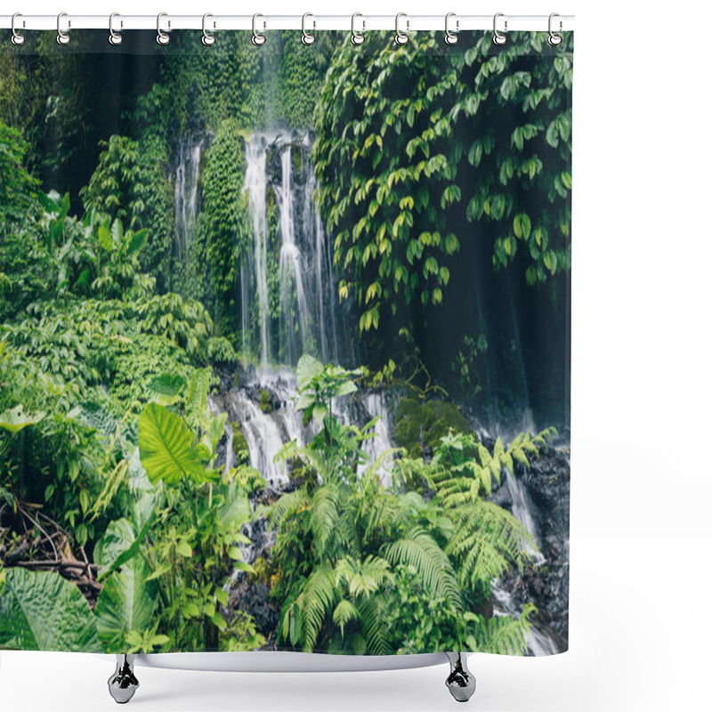 Personality  Tropical Freshness Near Jungle Island Waterfall Shower Curtains