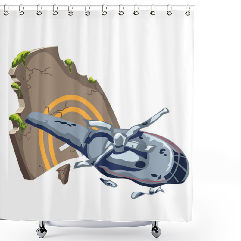 Personality  Crashed Helicopter And Tombstone Shower Curtains