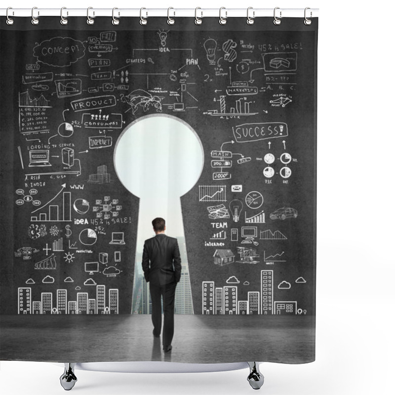 Personality  Businessman Walking Shower Curtains