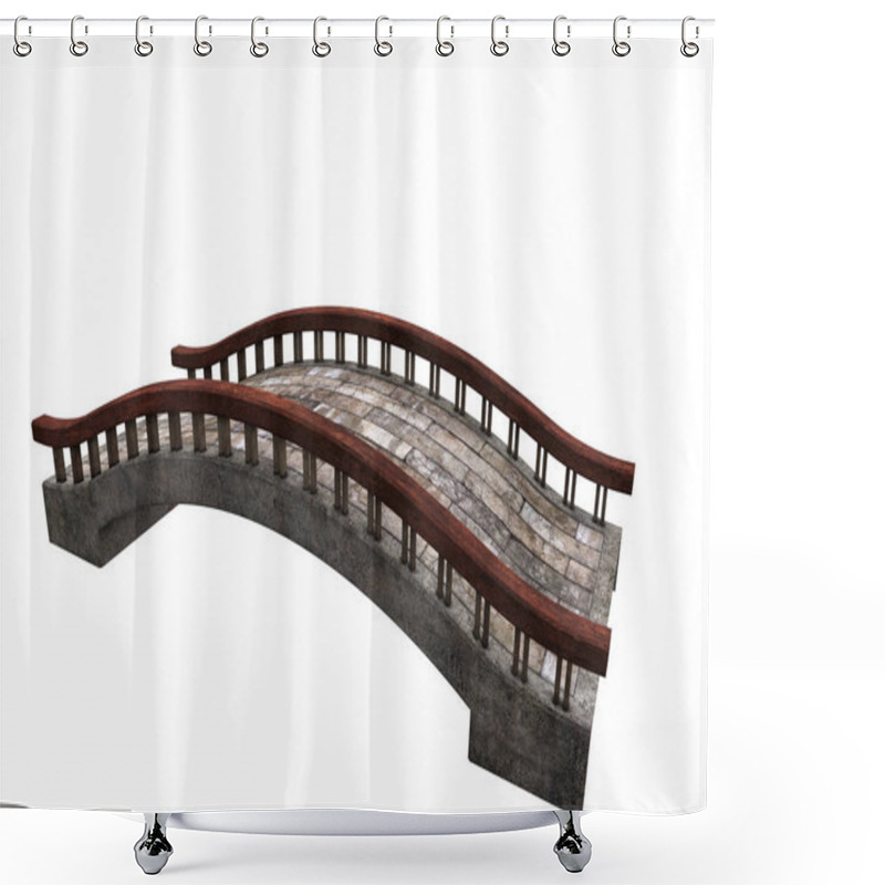 Personality  Isolated Asian Bridge On A White Background.  Shower Curtains