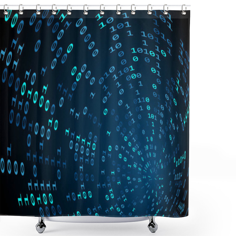 Personality  Binary Code Tunnel, Vector Background   Shower Curtains