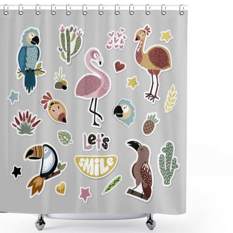 Personality  Cute Africa Vector Set Shower Curtains