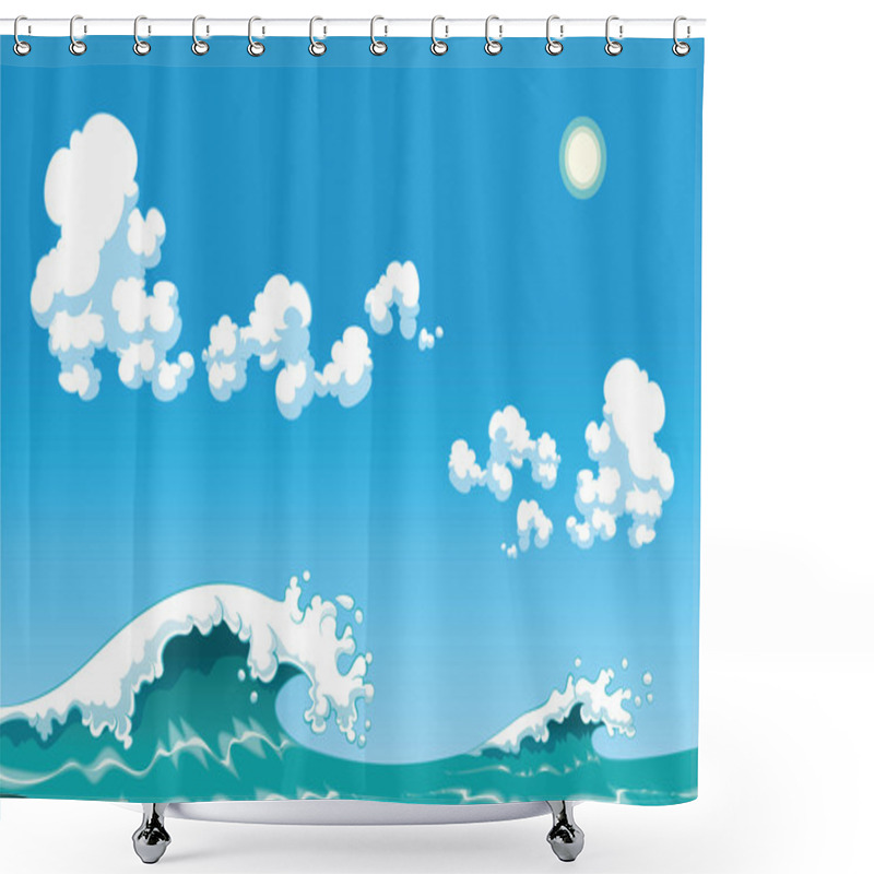 Personality  Summer Wave. Shower Curtains