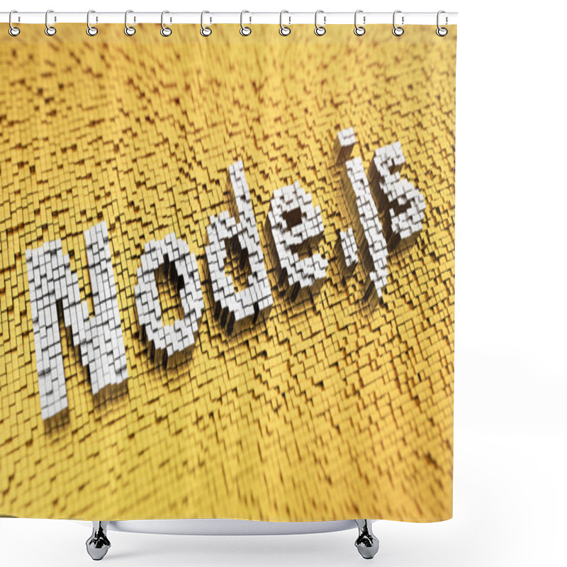 Personality  Pixelated Node.js Word Shower Curtains