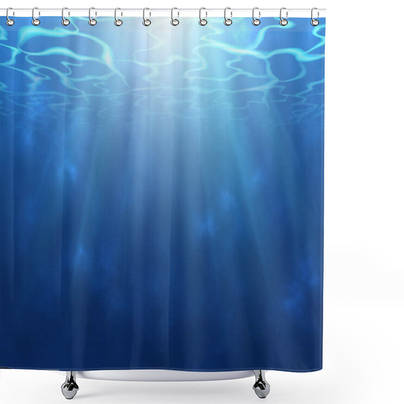 Personality  Underwater Background With Sun Rays. Water Surface Texture. Realistic Underwater Design With Ripple And Waves. Vector Illustration. Shower Curtains