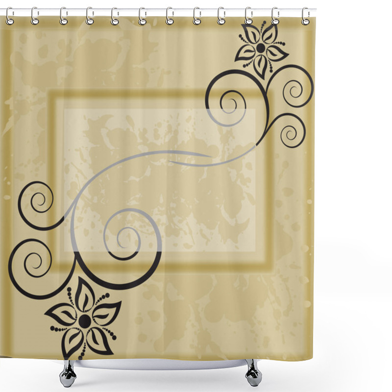 Personality  Frame With Flowers Shower Curtains