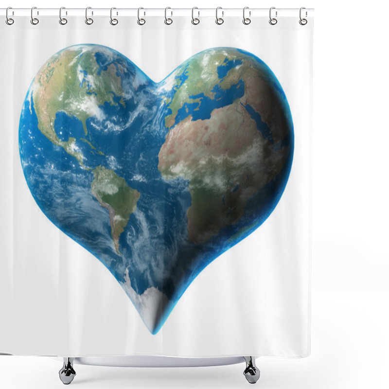 Personality  Earth - Heart Symbol Shower Curtains