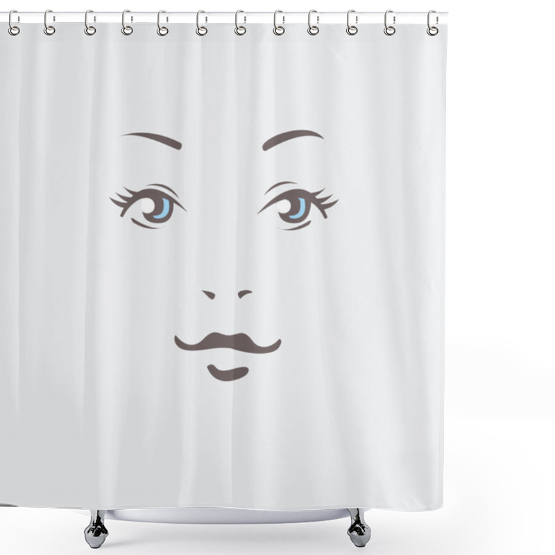 Personality  Beautiful Woman Portrait Looking At Camera. Easy Editable Layere Shower Curtains