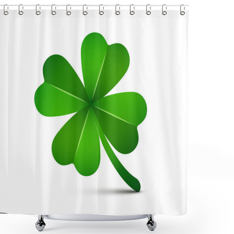 Personality  Clover Green Leaf Vector Illustration - Nature Symbol Isolated On White Background Shower Curtains