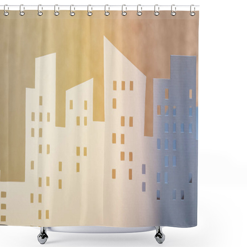 Personality  White Paper Cut Houses In Sunlight, Real Estate Concept Shower Curtains