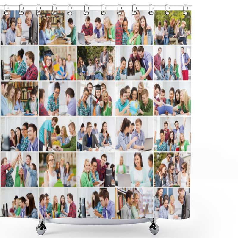 Personality  Collage With Many Pictures Of College Students Shower Curtains