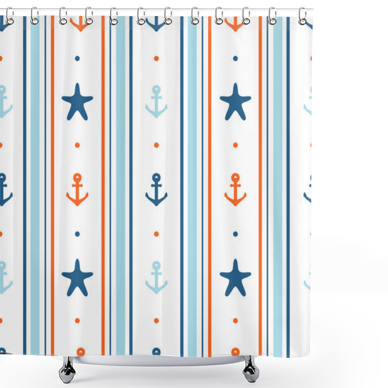 Personality  Nautical Seamless Pattern. Shower Curtains