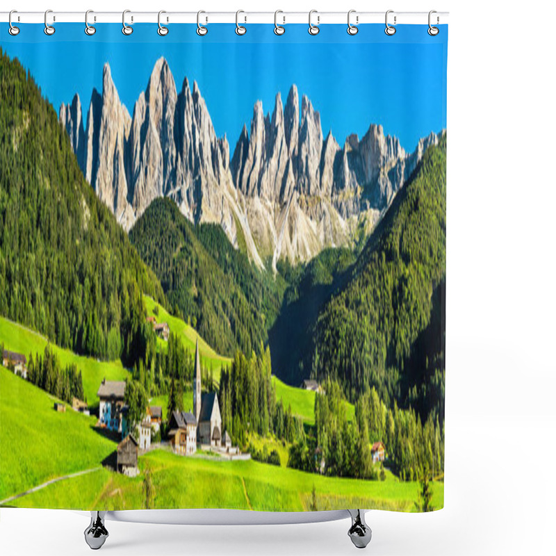 Personality  Chruch At Santa Maddalena At The Dolomites, Italy Shower Curtains