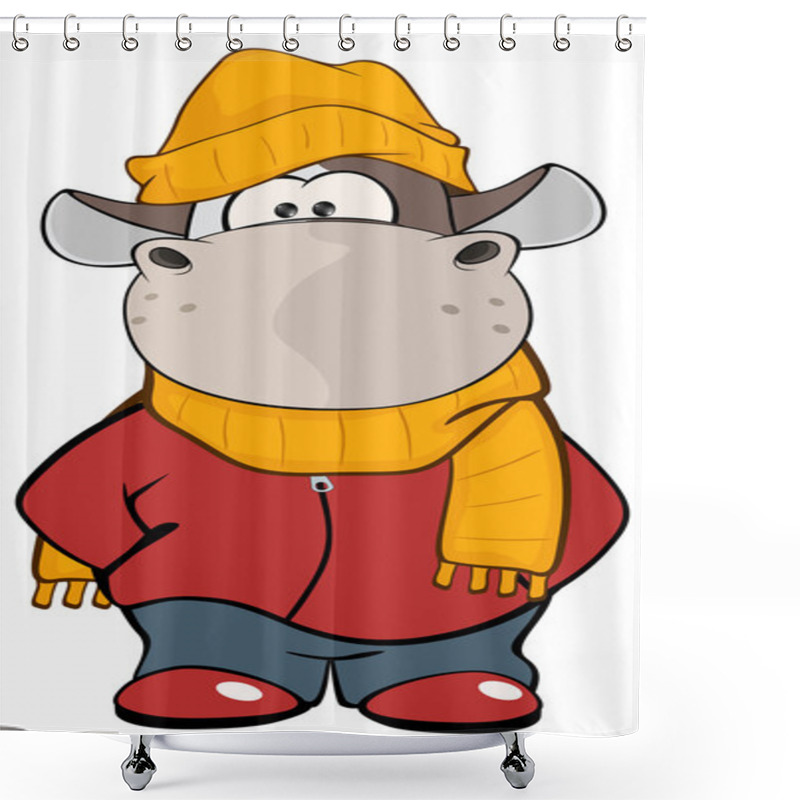 Personality  Calf In Yellow Hat Shower Curtains