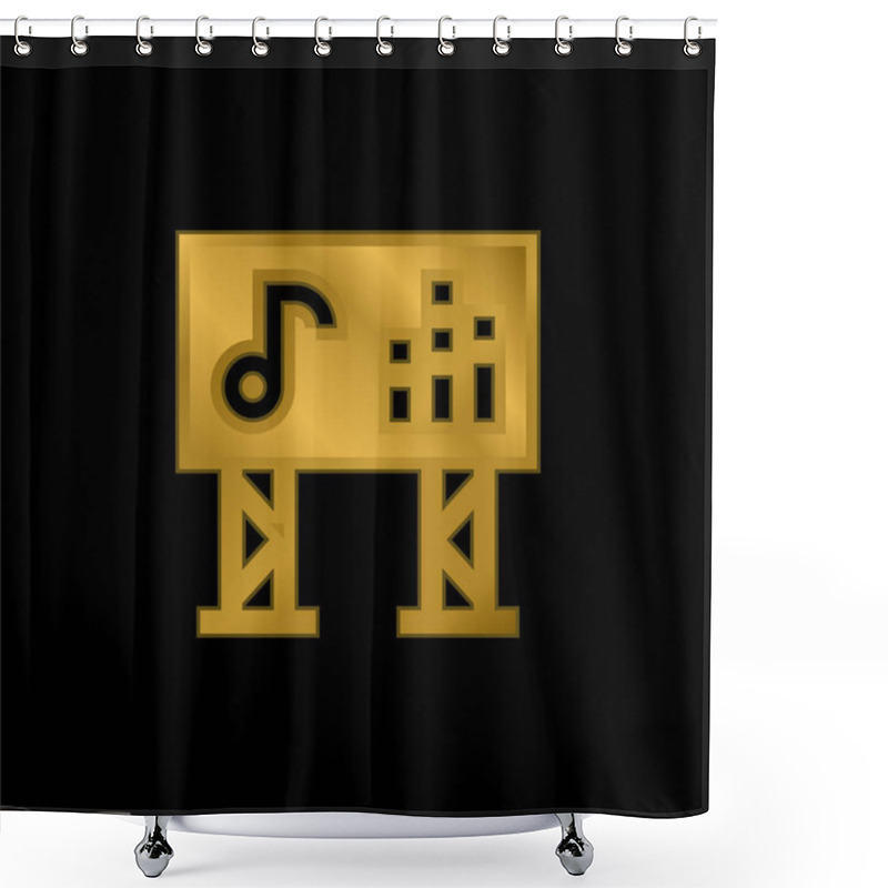 Personality  Big Screen Gold Plated Metalic Icon Or Logo Vector Shower Curtains