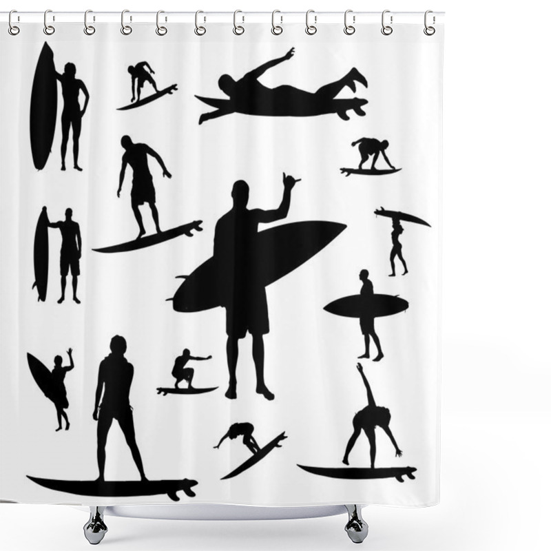 Personality  Vector Silhouette Of People. Shower Curtains