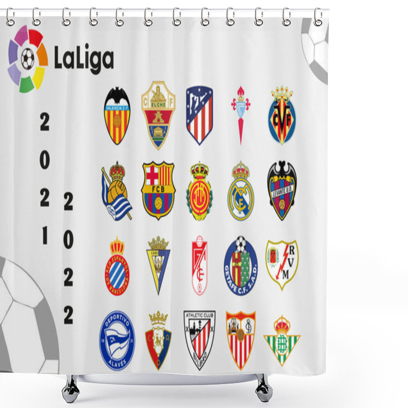 Personality  Logos Of All Teams Of The Spanish LaLiga Shower Curtains