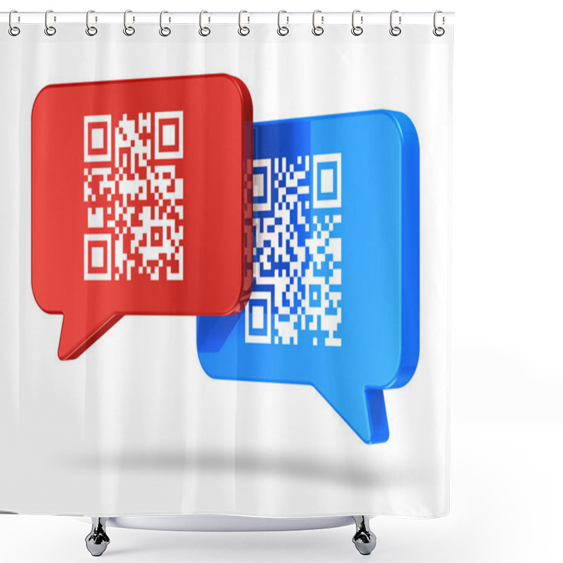 Personality  QR Code Communication Concept Shower Curtains